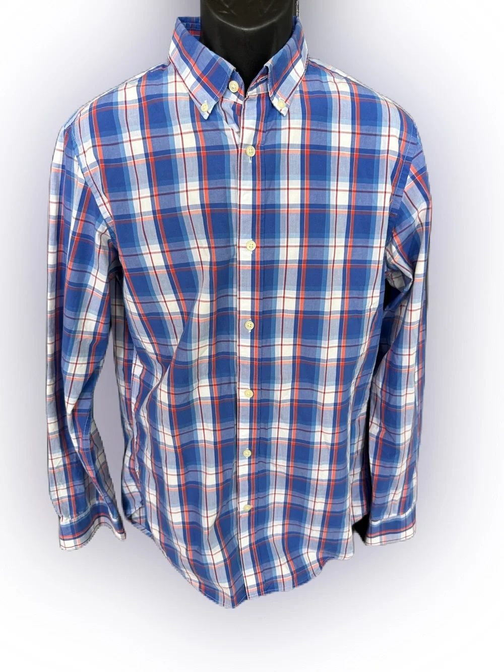 Banana Republic Soft Wash Men’s Button Down Plaid Shirt MTall